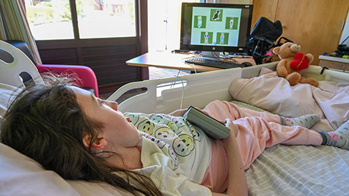 Courtney using Lifelites-donated switches