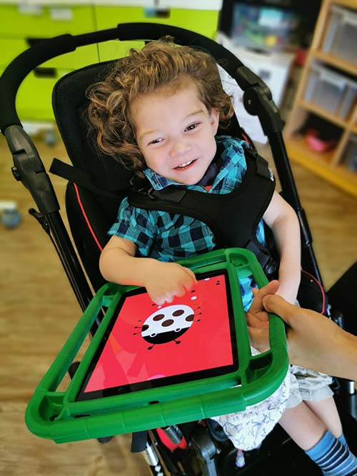 Noah playing with the Lifelites iPad